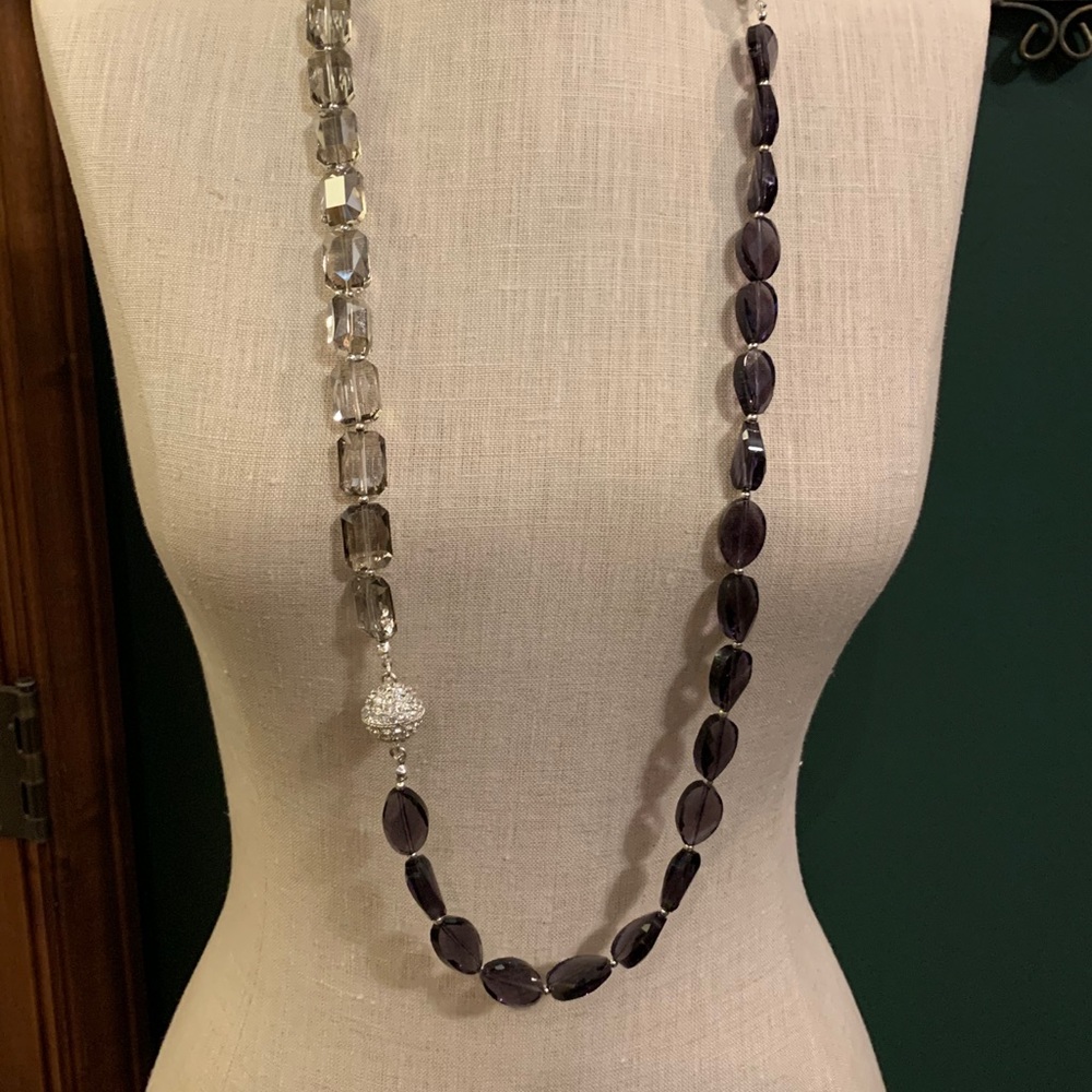 WHBM Smoke & Amethyst Convertible Necklace